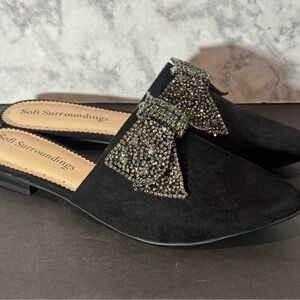 Soft Surroundings Black Sparkling Mules